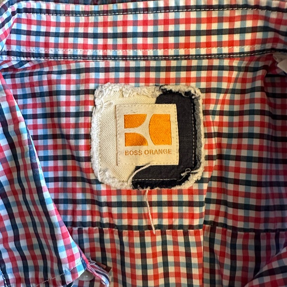 Hugo Boss Orange casual button up dress shirt size L slim fit - Picture 5 of 5